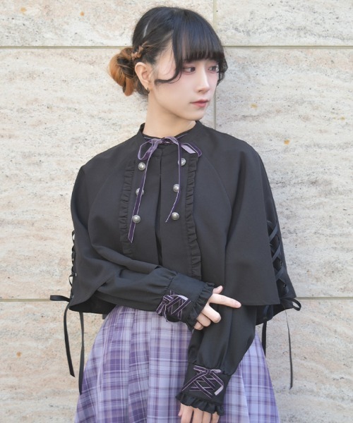 axes femme（アクシーズ ファム） ベスト ジレ W釦レースアップケープ