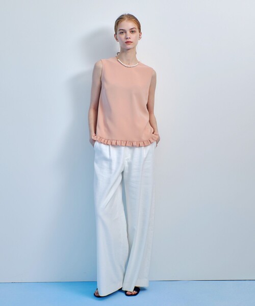 美品　LOULOU WILLOUGHBY パールボタン　フリルブラウス LOULOU WILLOUGHBY（ルルウィルビー） ブラウス シャツ 「LOULOU