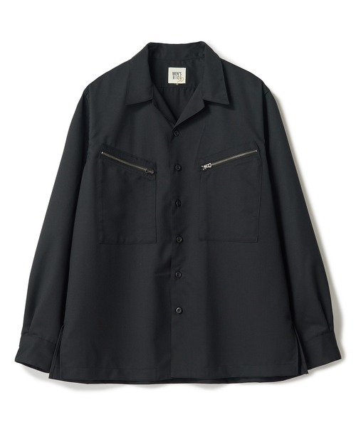 美品 MEN'S BIGI メンズビギ スーツ 3ピース ブラック シルク混 S MEN'S BIGI（メンズビギ） シャツ ウールツイル オープンカラーワーク