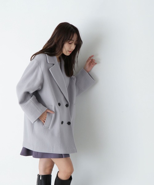 「NATURAL BEAUTY BASIC」 ピーコート MEDIUM ネイビー レディース_画像7