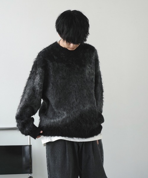 「WYM LIDNM」 長袖ニット L ダークブルー メンズ_画像4