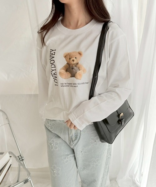 tシャツ テディベアプリントロンT／長袖Tシャツ レディース : ZOZOTOWN 