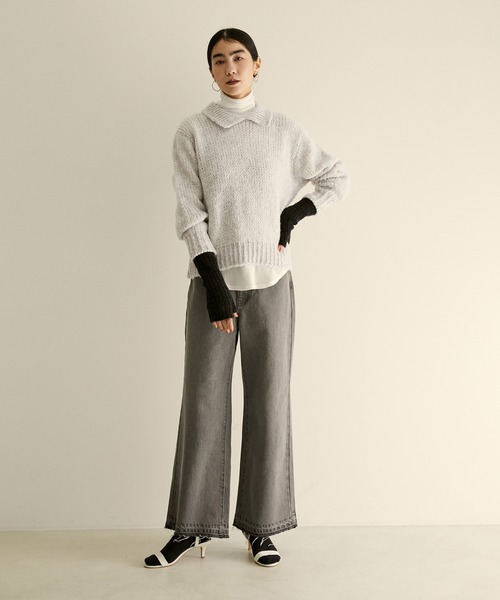 「TRICOTS JEAN MARC」 長袖ニット FREE グレー レディース_画像2