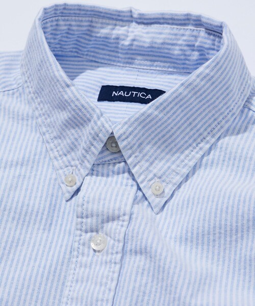 「NAUTICA」 長袖シャツ MEDIUM ワインレッド メンズの画像