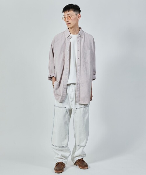 「NAUTICA」 長袖シャツ MEDIUM ワインレッド メンズの画像