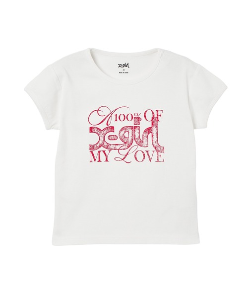 X-girl（エックスガール） tシャツ 半袖 GRUNGE FONT MIX LOGO S/S