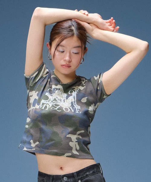X-girl（エックスガール） tシャツ 半袖 GRUNGE FONT MIX LOGO S/S