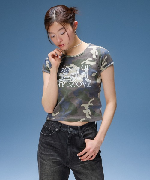 X-girl（エックスガール） tシャツ 半袖 GRUNGE FONT MIX LOGO S/S