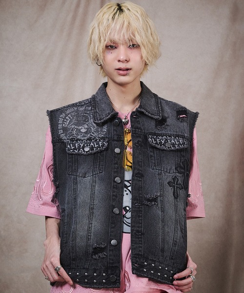 KHOKI（コッキ） ベスト ジレ 「KHOKI/コッキ」Destroyed Knit Vest