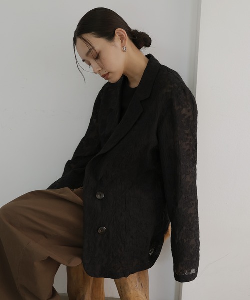 hellam（ヘラム） コート アウター 刺繍シアージャケット レディース