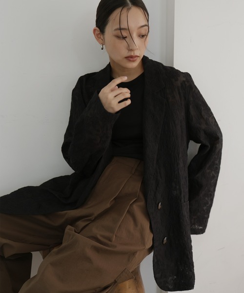 hellam（ヘラム） コート アウター 刺繍シアージャケット レディース