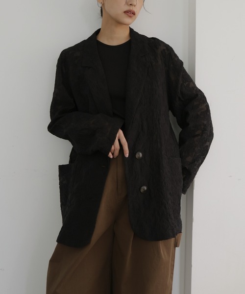 hellam（ヘラム） コート アウター 刺繍シアージャケット レディース