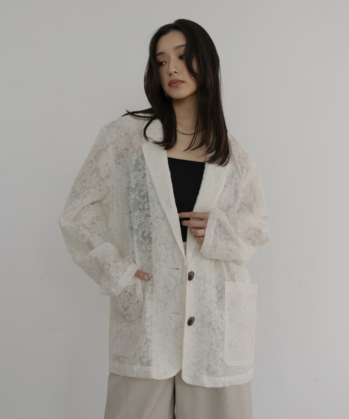 hellam（ヘラム） コート アウター 刺繍シアージャケット レディース