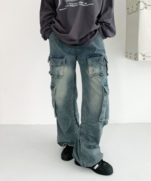 「FOLLOWIN」 デニムパンツ MEDIUM ブルー レディース_画像8