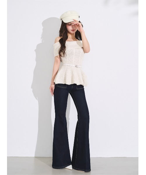 Darich ダーリッチ オフショルぺプラムニットトップス オフショルぺプラムニットトップス – Darich