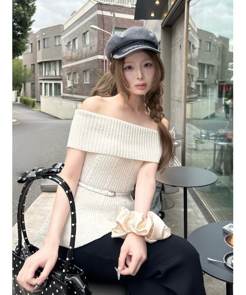 Darich ダーリッチ オフショルぺプラムニットトップス オフショルぺプラムニットトップス – Darich