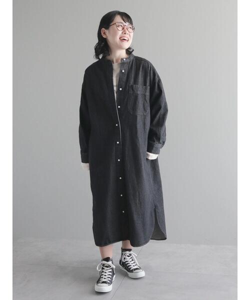「CRAFT STANDARD BOUTIQUE」 「refined works」長袖ワンピース FREE インディゴブルー レディース_画像3