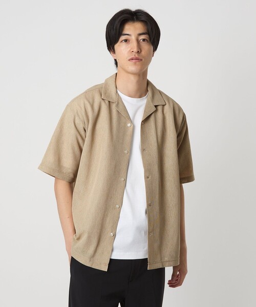 【新品未使用】サイズ4 メンズ シャツ ラッセルノ 1632 A DAY IN THE LIFE シャツ ライトラッセル オープンカラーシャツ-吸水