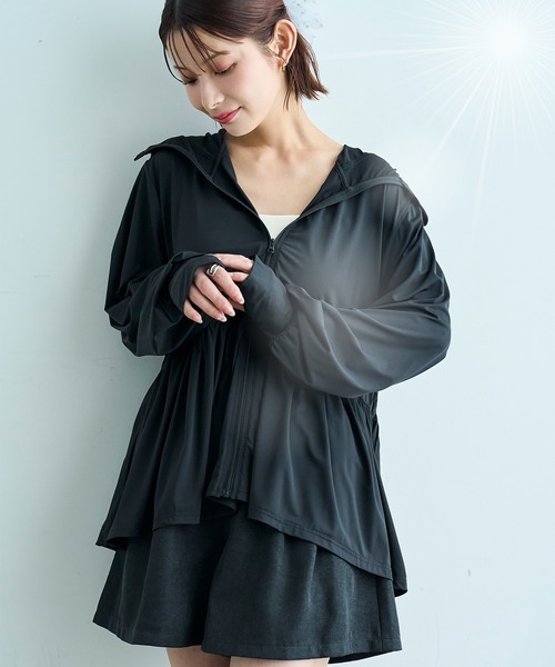 mil（ミル） uvカット パーカー 冷感 「UPF50+/接触冷感」ペプラム