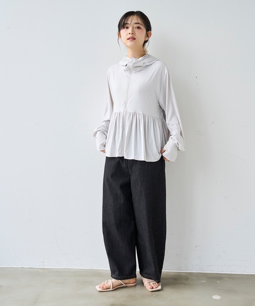 mil（ミル） uvカット パーカー 「UPF50+/接触冷感」ペプラム