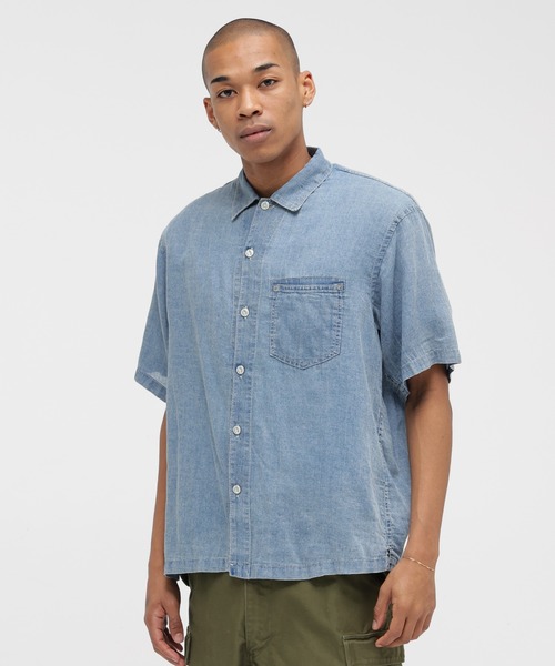 AVIREX（アヴィレックス） シャツ WIND THROUGH DENIM S/S SHIRTS