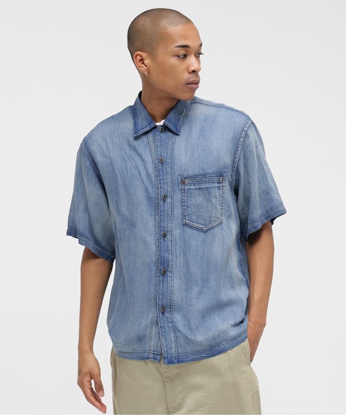 シャツ WIND THROUGH DENIM S&frasl;S SHIRTS &frasl; ウィンドスルー デニム 半袖シャツ &frasl; AVIREX &frasl; アヴィレックス