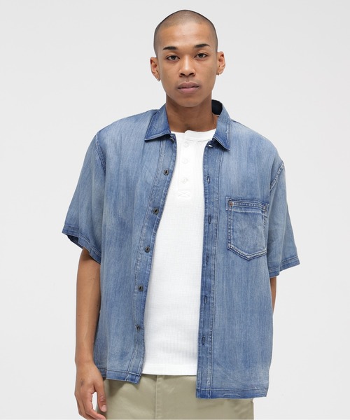 AVIREX（アヴィレックス） シャツ WIND THROUGH DENIM S/S SHIRTS