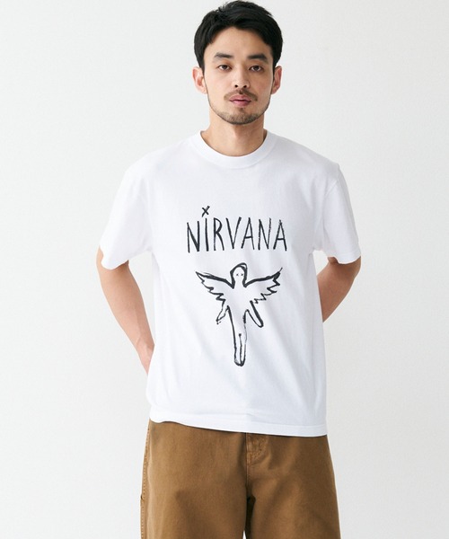 「NIRVANA」 半袖Tシャツ MEDIUM ホワイト メンズ_画像4