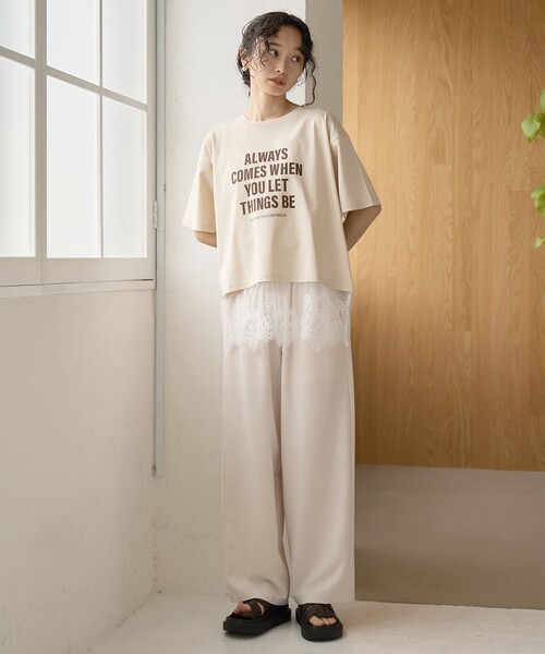 coen（コーエン） tシャツ 半袖 「汗染み軽減 / 接触冷感」裾レース