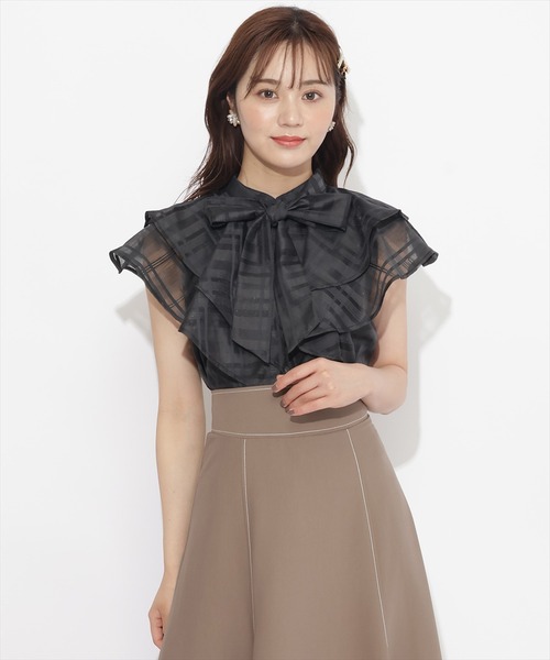 「WILLSELECTION」 半袖ブラウス MEDIUM ブラック レディース_画像3