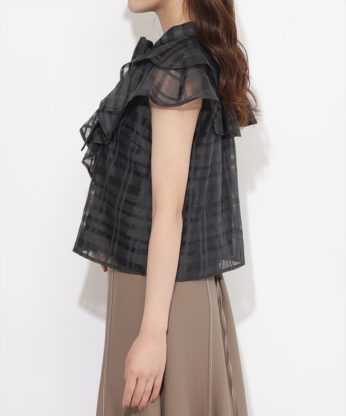 「WILLSELECTION」 半袖ブラウス MEDIUM ブラック レディース_画像5