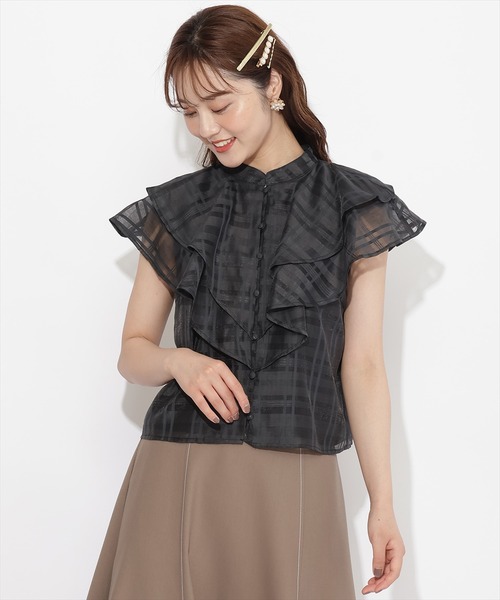 「WILLSELECTION」 半袖ブラウス MEDIUM ブラック レディース_画像8
