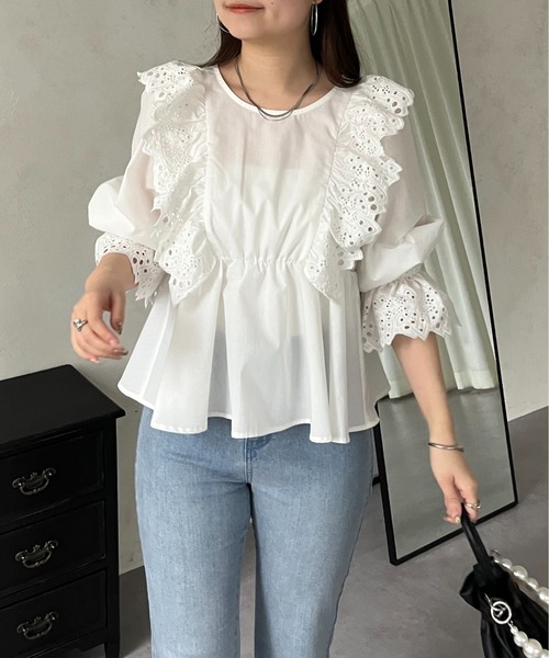 「prose verse」 7分袖ブラウス MEDIUM オフホワイト レディース_画像3