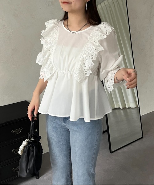 「prose verse」 7分袖ブラウス MEDIUM オフホワイト レディース_画像8