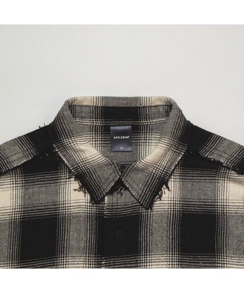 「APPLEBUM」 長袖シャツ LARGE ホワイト×ブラック メンズ_画像3