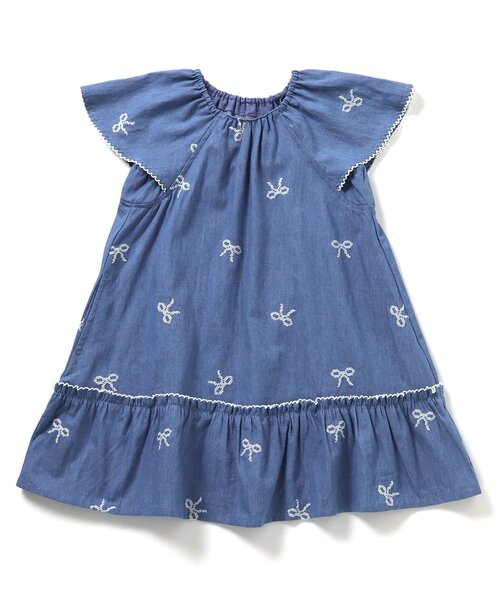 「apres les cours」 「KIDS」半袖ワンピース 110 インディゴブルー キッズ_画像7