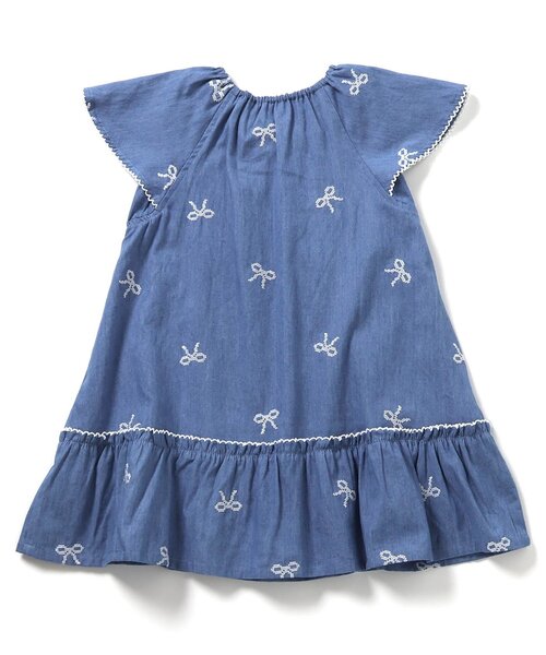 「apres les cours」 「KIDS」半袖ワンピース 110 インディゴブルー キッズ_画像9