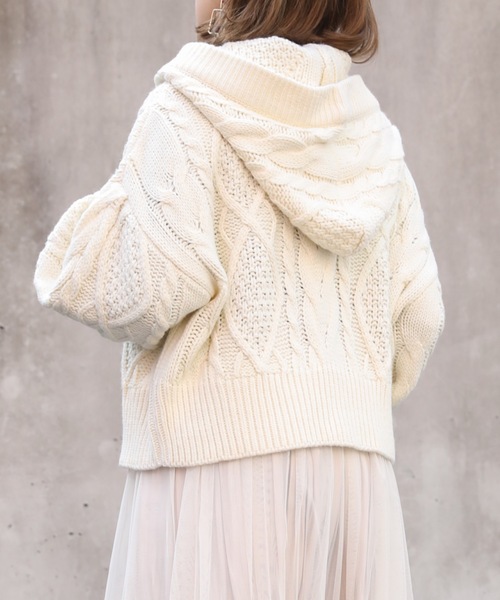 STONE ウール リブ編み フード カーディガン Sサイズ dayday