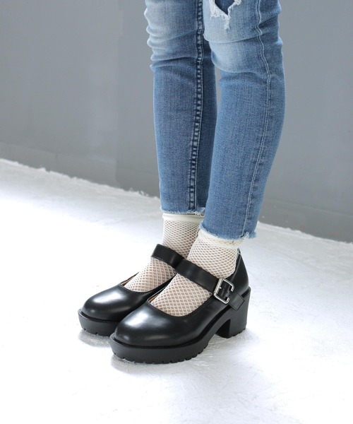 SOROTTO（ソロット） バレエシューズ 軽量厚底 メリージェーン ヒール