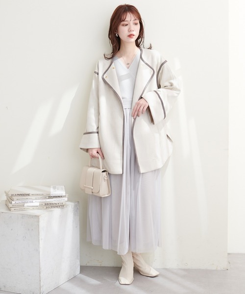 natural couture♡お上品ミドル丈トッパーコート natural couture レディース WEB限定 / お上品ミドル丈トッパー