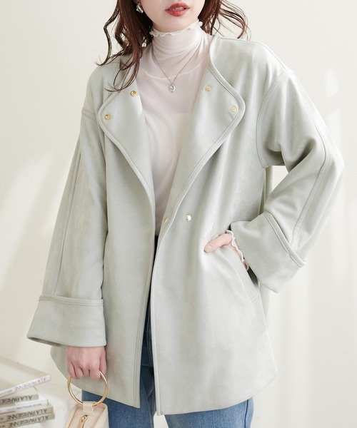 naturalcoutur お上品ミドル丈トッパーコート natural couture レディース WEB限定 / お上品ミドル丈トッパー