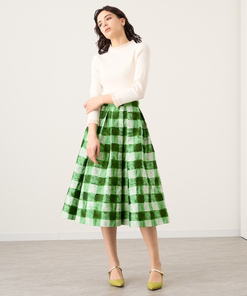 スカート ビッグギンガムタック スカート レディース : 71460699  