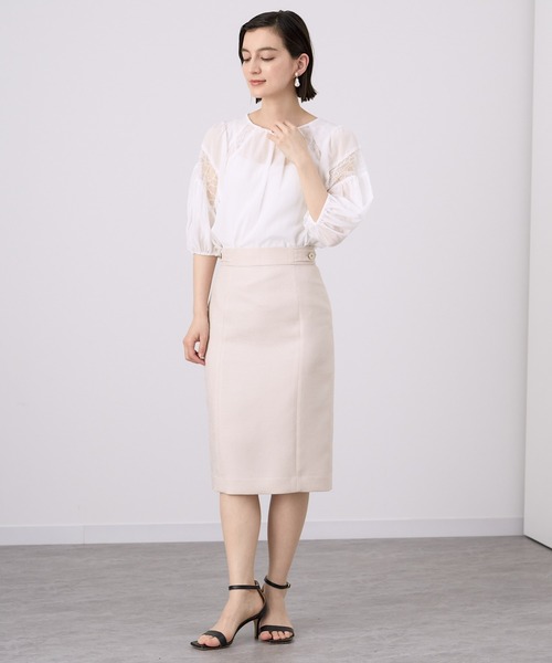 ANAYI - ◆新品 定価2.3万 ANAYI ペーズリー レース ペプラム ブラウス 38◆ セットアップ対応商品】サッカーストレッチペプラム ブラウス