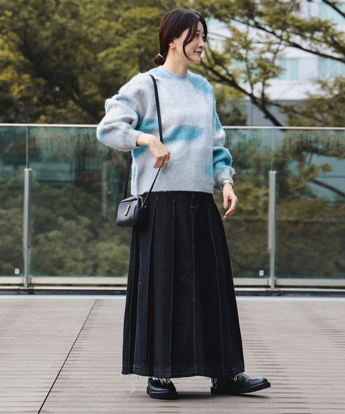 BEAMS HEART デニムスカート ワイドプリーツ : ZOZOTOWN Yahoo