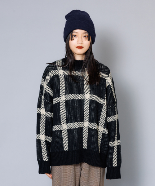 NOMINE（ノミネ） ニット セーター ビックチェックニット レディース