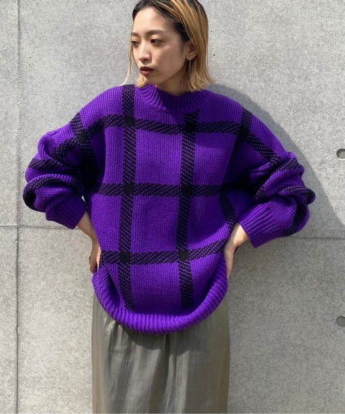 NOMINE（ノミネ） ニット セーター ビックチェックニット レディース