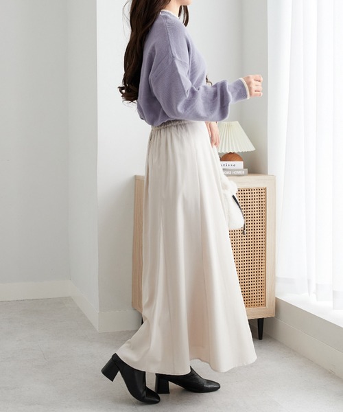 Rirandture パールカラーポロニット　オフ白　m Rirandture パールカラーポロニット オフ白 m