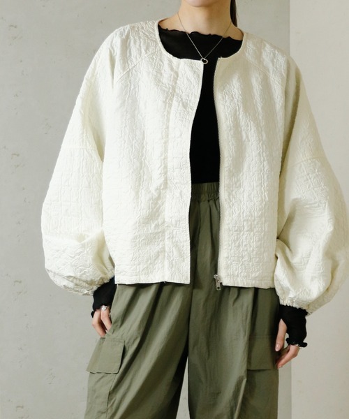 Per sist ence ジャケット ノーカラージャケット フクレジャガードノー