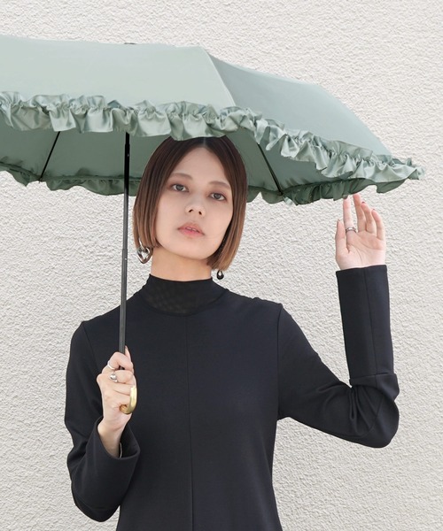 フリルで最安値！ Wpc. 折りたたみ傘 完全遮光 クラシックフリル ミニ 晴雨兼用 日傘