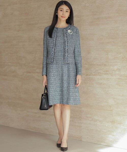 組曲（KUMIKYOKU） ジャケット ノーカラージャケット ラメループモール